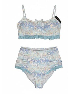 Sanrio Cinnamoroll Balloons Ruffle Swim Top and High-Waisted Bottoms L NEW NWT